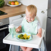 Lyžička silikónová s obalom ružová 6 m+ Babyono