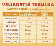 Kožené capáčky 0-6 m (18-19) 11 cm Capiki