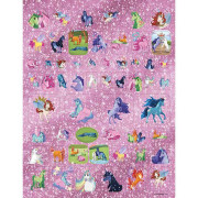 100 metalických samolepiek s omaľovánkovými listami Jednorožce