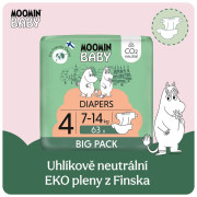 Moomin Baby 4 Maxi 7-14 kg (63 ks), eko plienky
