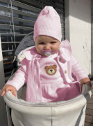 Dojčenská bavlnená čiapočka New Baby Luxury clothing ružová