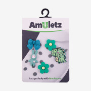 Amulety - ozdoby na topánky Amuletz Zelení dinosaury a králiky mix Coqui