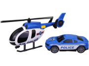 Vtrulník s policajným vozidlom