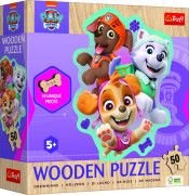 Drevené Puzzle 50 dielikov Tlapková patrola Trefl