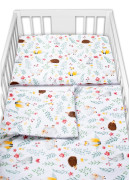 3-dielna sada Mantinel s obliečkami Kamaráti lúky biela Baby Nellys