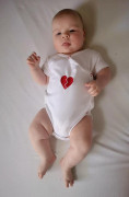 Bavlnené zavinovacie body krátky rukáv Srdce Baby Service