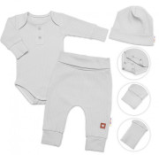Rebrovaná rastúca súprava 3D Baby Boy Šedá