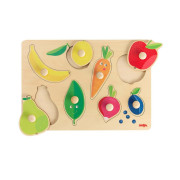 Drevené úchopové puzzle ovocie - farby Haba