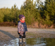 Softshellová kombinéza detská Líšky tmavo modrá Wamu