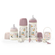 Súprava fľaša 270 ml + cumlík fyziologický 0 - 6 m + klip Walk Suavinex