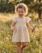Dojčenské mušelínové šaty beige New Baby