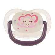 Cumlík svietiaci silikónový anatomický Night dreams 18 m+, 1 ks Canpol babies