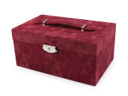 Šperkovnica 2 v 1 uzamykateľná ružová semiš