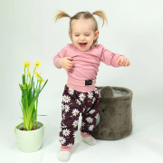 Detské tepláky s vysokým pásom Daisy vínová Esito