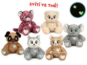 Zvieratká plyšové 25 cm sediace svietiace v tme