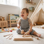 Drevená kuchynská sada pre malých šéfkuchárov Baby Mix