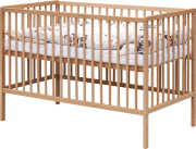 Detská postieľka s kompletnou výbavou prírodná 120 x 60 cm Gytaro Scarlett