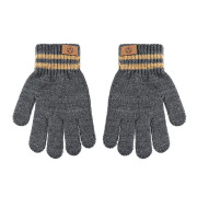 Detské pletené prstové rukavice s nášivkou 6 - 8 rokov