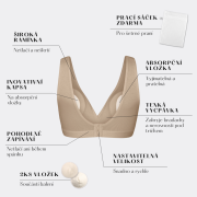 Dojčiaca podprsenka bambus Nuuma Nude s vyberateľnými vložkami + pracie vrecko Moniel