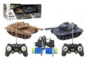 Tank RC 2 ks 25 cm tanková bitka + dobíjací pack 27MHZ a 40MHz so zvukom so svetlom