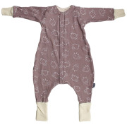 Merino spací vak s nohavicami a odopínacími rukávmi hnedej ovečky