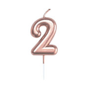 Sviečka tortová rose gold 5 cm