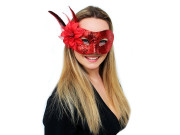 Karnevalová maska - škraboška s perím