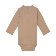 Priedušné body s dlhým rukávom Romper Seersucker Beige