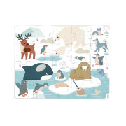 Puzzle dotykové senzorické Polárny kruh s rôznymi povrchmi 20 ks Janod