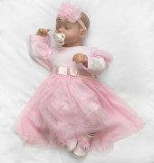 Luxusná 4D slávnostná sada oblečenia pre bábätko Girl ružová