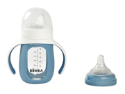 Dojčenská fľaša sklenená 2v1 210 ml so silikónovou ochranou