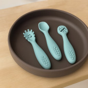 Set 3 ks silikónových tréningových lyžičiek Take&Match 6 m+ Petite & Mars