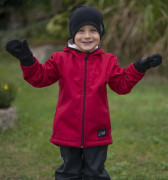 Detská zimná softshellová bunda s baránkom Red Esito