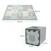 Podložka penová puzzle Luno Shapes KINDERKRAFT SELECT 185 x 165 cm Mint, 30 ks, Premium