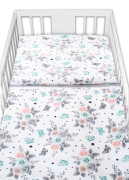 3-dielna sada Mantinel s obliečkami Ružičky biele Baby Nellys