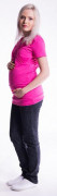 Tehotenské a dojčiace tričko s kapucňou, kr. rukáv Malinová