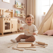 Drevená kuchynská sada pre malých šéfkuchárov Baby Mix