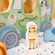 Drevená vkladačka Zvieratká Safari auto 9 ks Tooky Toy