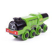 Elektrická lokomotíva Flying Scotsman zelená Bigjigs Rail