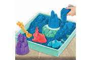 Škatuľa tekutého piesku s podložkou modrá Kinetic Sand
