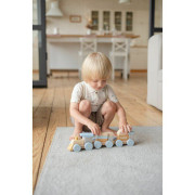 Dúhový vláčik s dvoma vagónmi - drevená skladačka 15 dielov Cubika