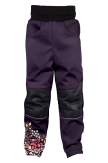 Softshellové nohavice detské Sova fialová