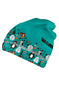 Fleecová čiapka detská Medvede tyrkysová