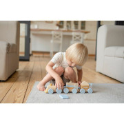 Dúhový vláčik s dvoma vagónmi - drevená skladačka 15 dielov Cubika