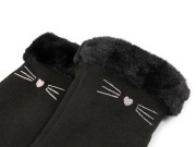 Dievčenské rukavice s kožušinou zateplené, dotykové