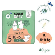 Jednorazové eko plienky 5 Maxi 10–16 kg (40 ks) Moomin Baby