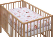 Detská postieľka s kompletnou výbavou 120 x 60 cm prírodná Víla ružová Scarlett