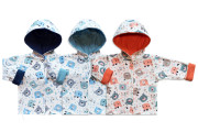 Bavlnený obojstranný kabátik s kapucňou Macko Modrý Baby Service