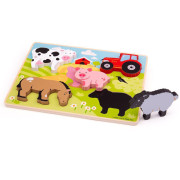 Vkladacie puzzle farma Bigjigs Toys