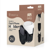 Uni držiak na nápoje & telefón 2 v 1 čierny Sipo